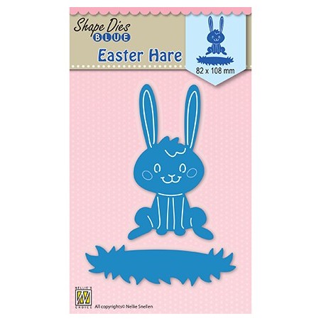 (SDB027)Nellie's Shape Dies blue Easter Hare