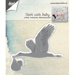 (6002/1015)Cutting & Debossing Stork with Baby