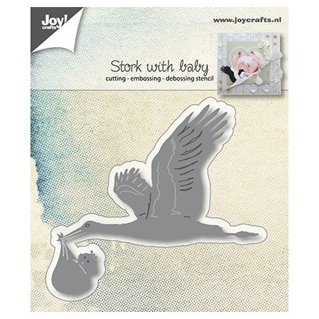 (6002/1015)Cutting & Debossing Stork with Baby