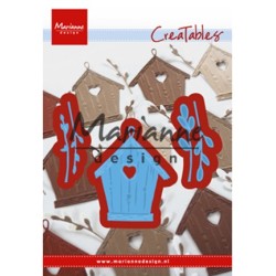 (LR0515)Creatables stencil Willow cats & birdhouse