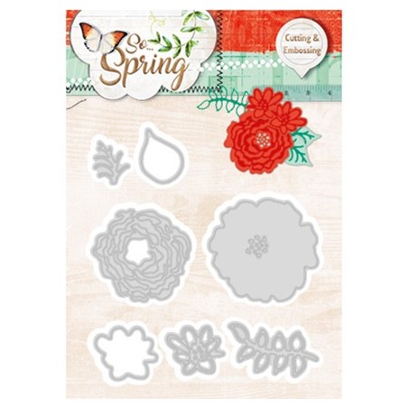 (STENCILSS77)Studio Light Embossing Die Cut Stencil So Spring Nr.77