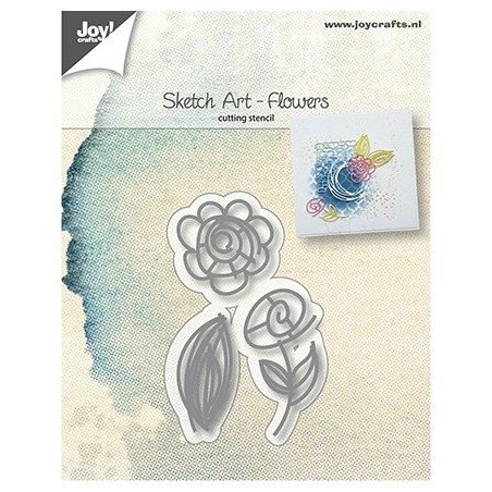 (6002/1035)Cutting Corner Sketch Art - Flowers