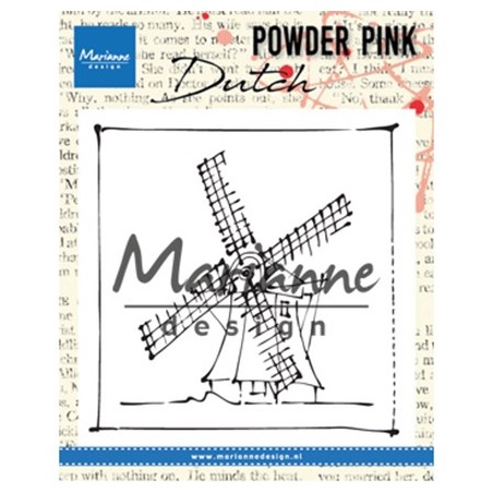 (PP2802)Clear stamp Powder Pink  Windmill