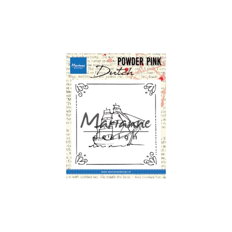 (PP2806)Clear stamp Powder Pink  Sailboat