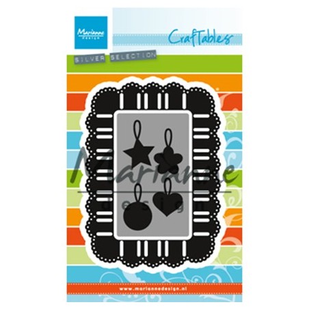 (CR1436)Craftables stencil Ribbon rectangle