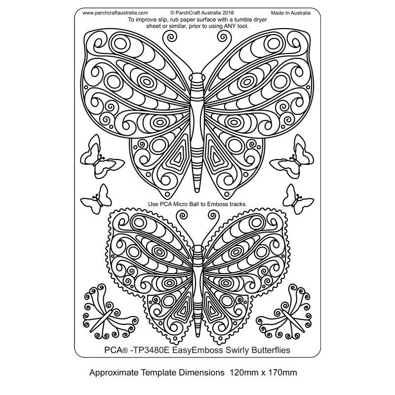 (TP3480E)PCA® EasyEmboss Swirly Butterflies