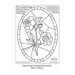 (TP3231E)EMBOSSING Easy Emboss Stained Glass Oval Rose