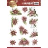 (SB10267)3D Push Out - Precious Marieke - Merry and Bright Christmas - Poinsettia in Red