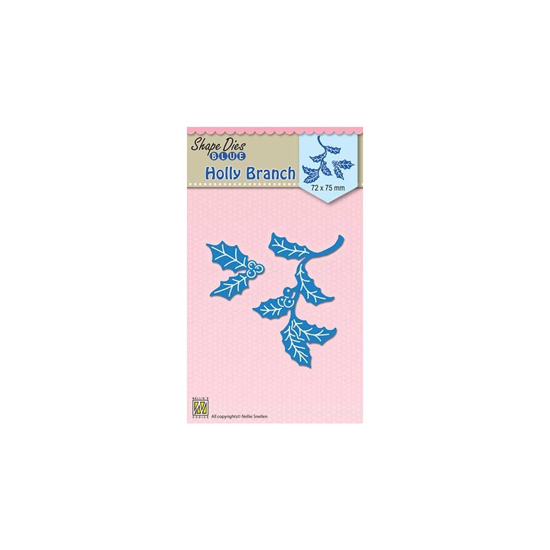 (SDB058)Nellie's Shape Dies Blue Holly branch