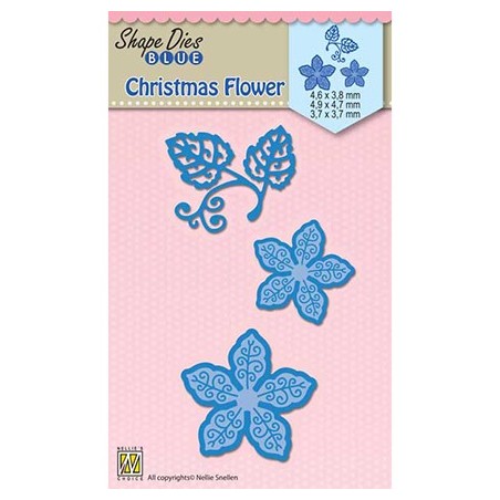 (SDB060)Nellie's Shape Dies Blue Christmas flower