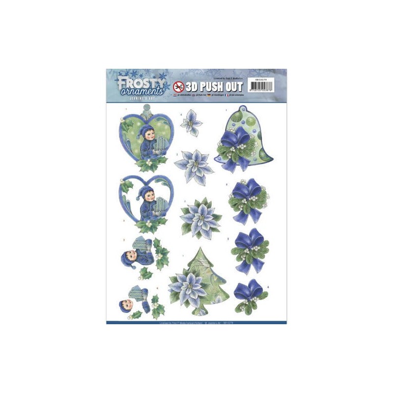 (SB10279)3D Push Out - Jeanine's Art - Frosty Ornaments - Green Ornaments