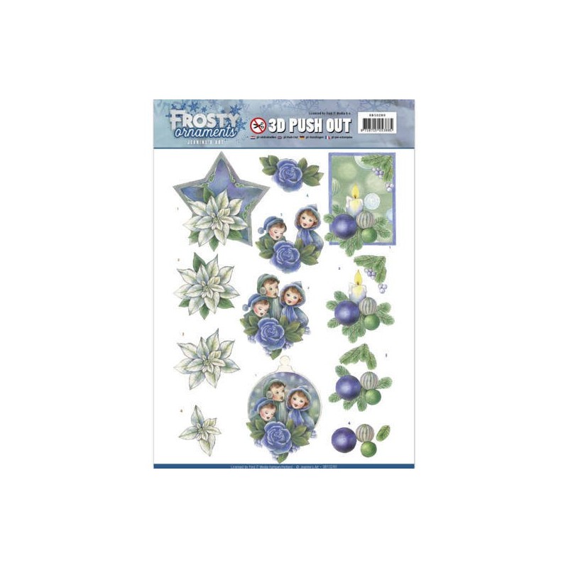 (SB10280)3D Push Out - Jeanine's Art - Frosty Ornaments - Blue Ornaments