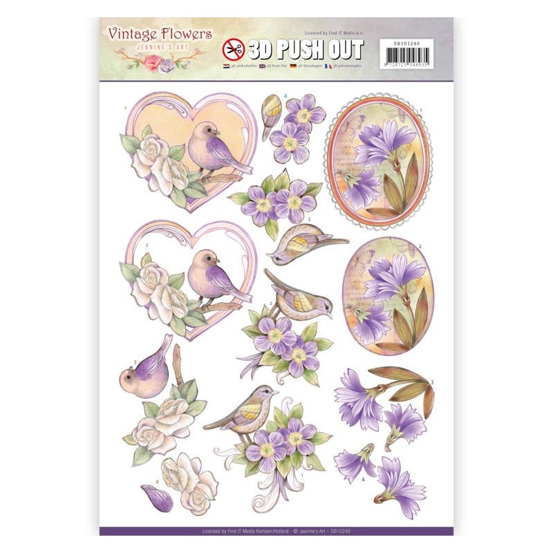 (SB10240)Pushout - Jeanine's Art - Vintage Flowers - Pale Violet