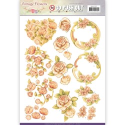 (SB10237)3D Pushout - Jeanine's Art - Vintage Flowers - Romantic Vintage