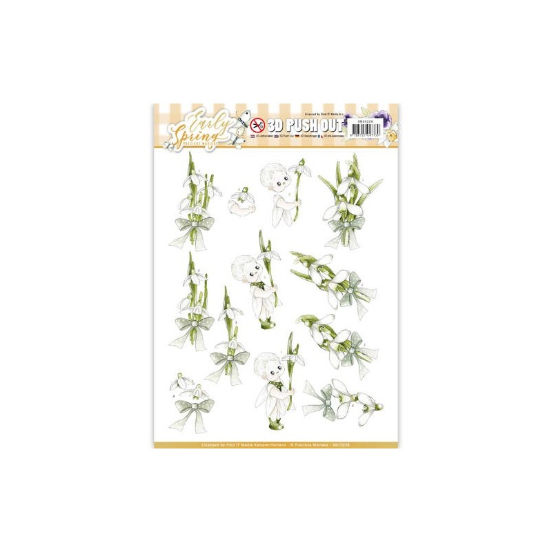 (SB10228)3D Pushout - Precious Marieke - Early Spring - Early Snowdrops