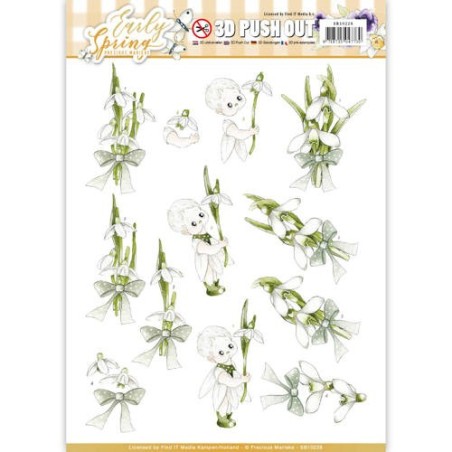 (SB10228)3D Pushout - Precious Marieke - Early Spring - Early Snowdrops