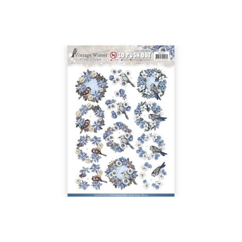 (SB10213)3D Pushout- Amy Design - Vintage Winter - Wreaths