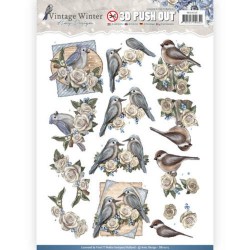 (SB10215)3D Pushout- Amy Design - Vintage Winter - Winter Birds