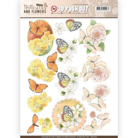 (SB10218)3D Push Out - Jeanine's Art - Classic Butterflies and Flowers - Lovely Butterflies