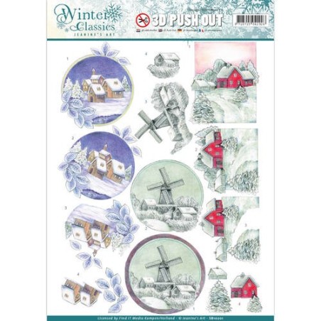 (SB10201)3D Pushout - Jeanine's Art - Winter Classics - Christmas landscapes