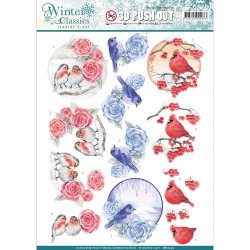 (SB10202)3D Pushout - Jeanine's Art - Winter Classics - Christmas Birds