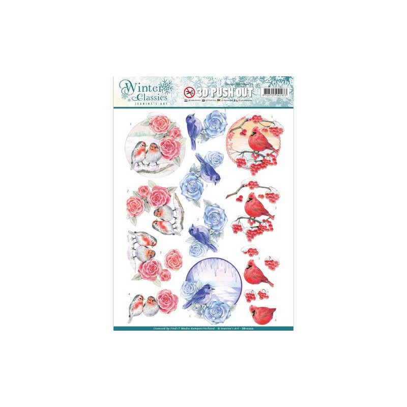 (SB10202)3D Pushout - Jeanine's Art - Winter Classics - Christmas Birds