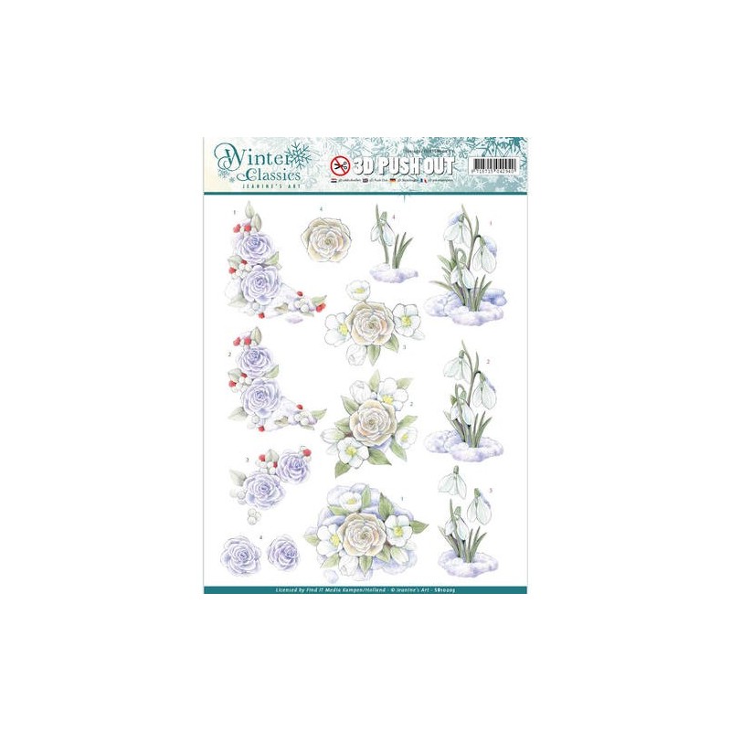 (SB10203)3D Pushout - Jeanine's Art - Winter Classics - Snow flowers