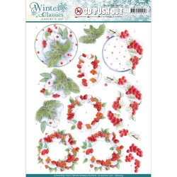 (SB10204)3D Pushout - Jeanine's Art - Winter Classics - Winterberries