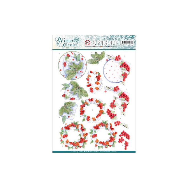 (SB10204)3D Pushout - Jeanine's Art - Winter Classics - Winterberries