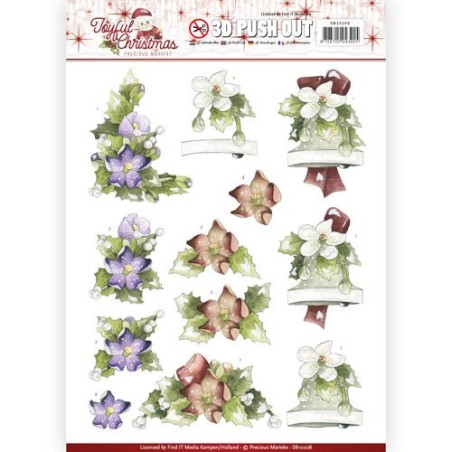 (SB10208)3D Pushout - Precious Marieke - Joyful Christmas - Christmas rose