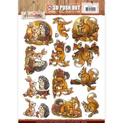 (SB10191)3D Pushout -yvonne creations - Autumn Colors-Animals