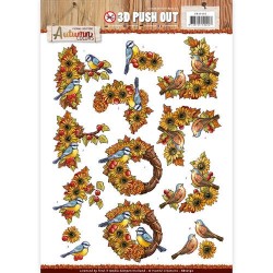 (SB10192)3D Pushout -Yvonne creations - Autumn Colors-Birds