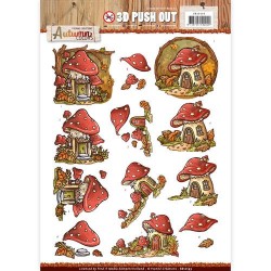 (SB10193)3D Pushout -Yvonne creations - Autumn Colors- Mushrooms Houses