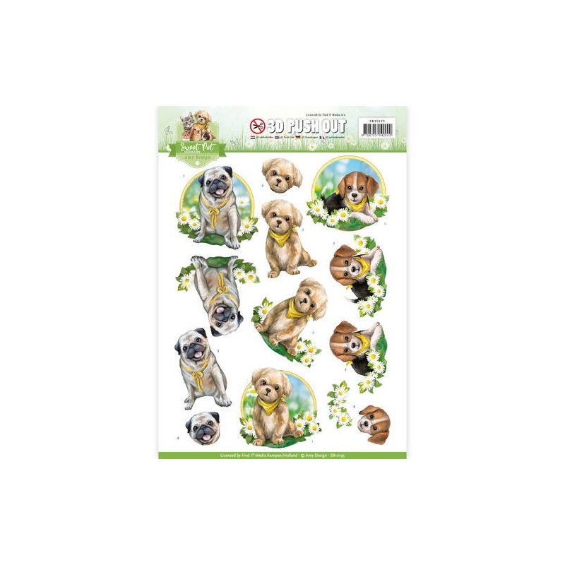 (SB10195)3D Pushout - Amy Design - Sweet Pet-Dogs