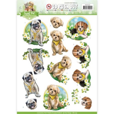 (SB10195)3D Pushout - Amy Design - Sweet Pet-Dogs