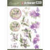 (SB10178)3D Pushout - Jeanine's Art - With Sympathy - violet flowers