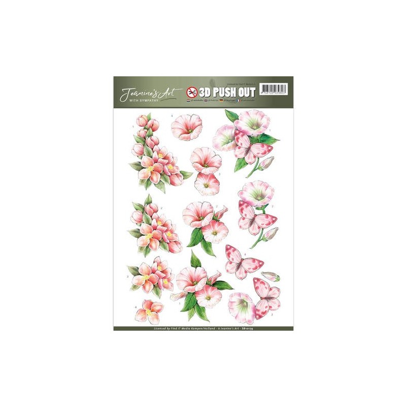 (SB10179)3D Pushout - Jeanine's Art - With Sympathy - pink flowers