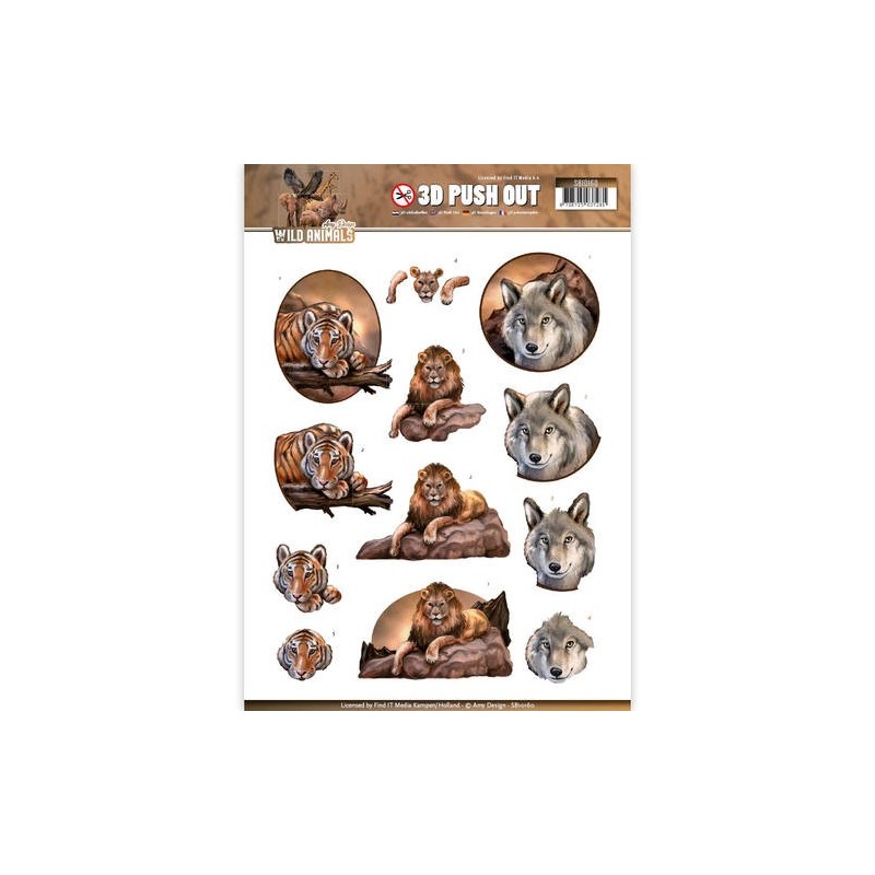 (SB10160)3D Pushout - Amy Design - Wild Animals