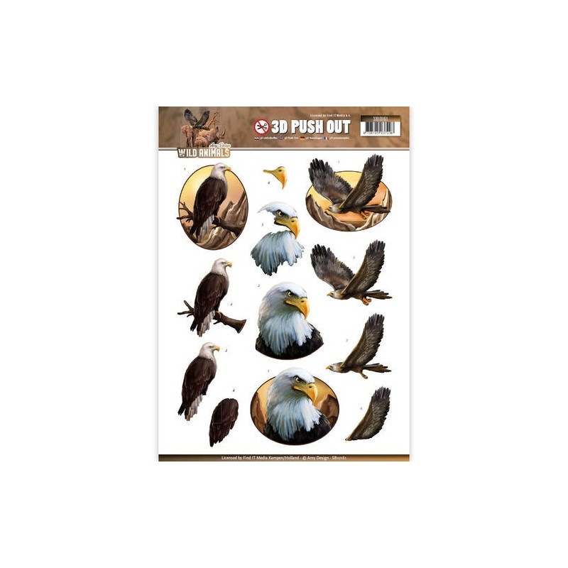 (SB10161)3D Pushout - Amy Design - Wild Animals