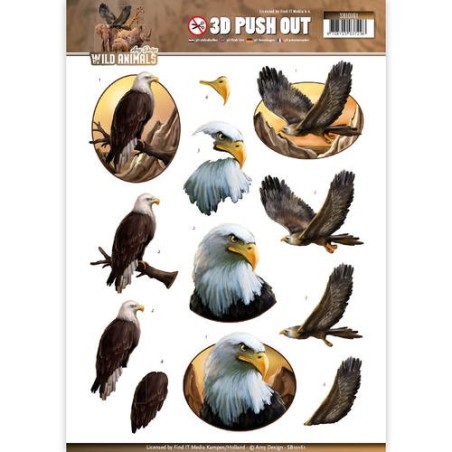 (SB10161)3D Pushout - Amy Design - Wild Animals