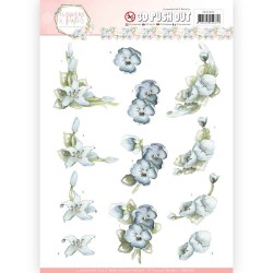 (SB10282)3D Pushout - Precious Marieke - Flowers in Pastels - True Blue