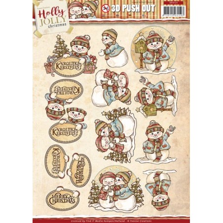 (SB10124)3D Pushout - Yvonne Creations - Holly Jolly - Snowman