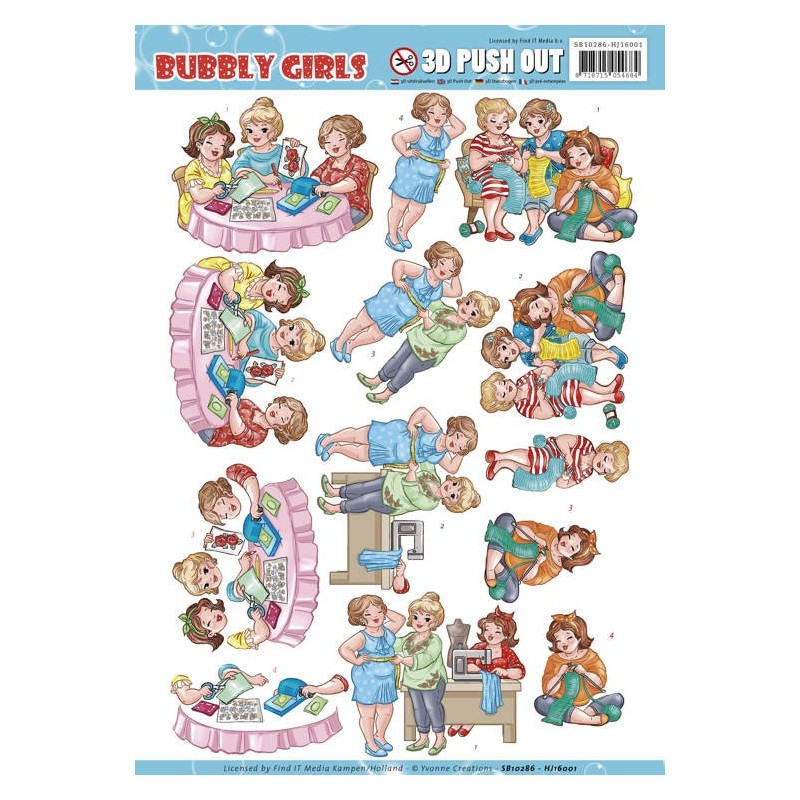 (SB10286)3D Pushout - Yvonne Creations - Bubbly Girls - Crafting Girls