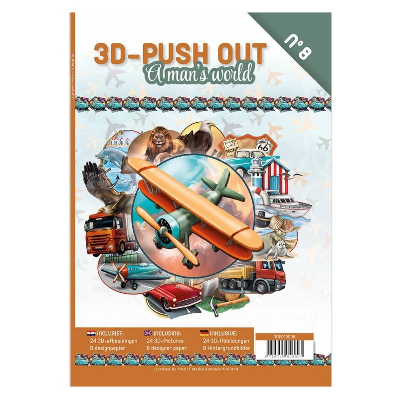 (3DPO10008)3D Push Out Book - A man's world