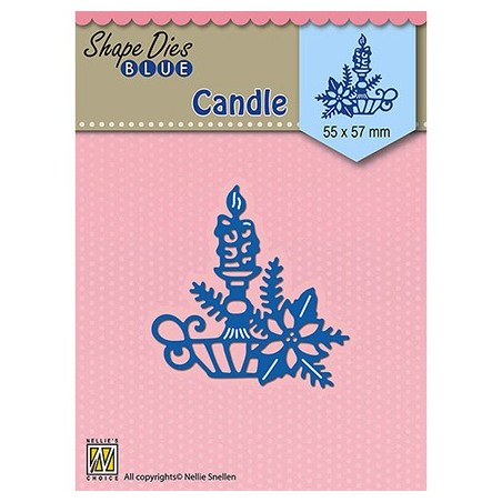 (SDB067)Nellie's Shape Dies Blue Christmas candle