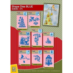 (SDB067)Nellie's Shape Dies Blue Christmas candle