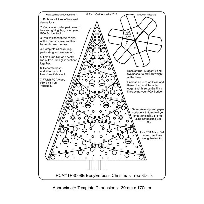 (TP3508E)PCA® EasyEmboss Christmas Tree 3D - 3