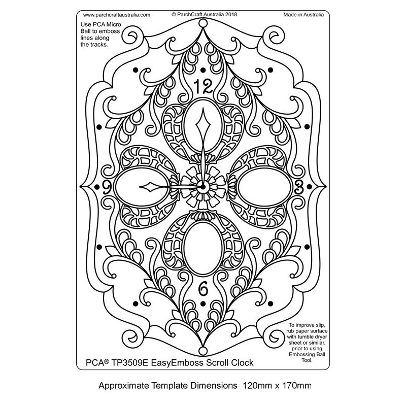 (TP3509E)PCA® EasyEmboss Scroll Clock