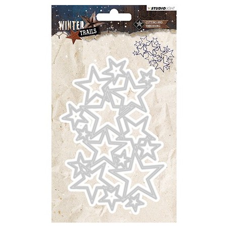 (STENCILSL104)Studio Light Embossing Die Cut Stencil Winter Trails, nr.104