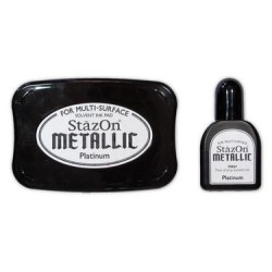 Stempel inkt StazOn metallic platinum